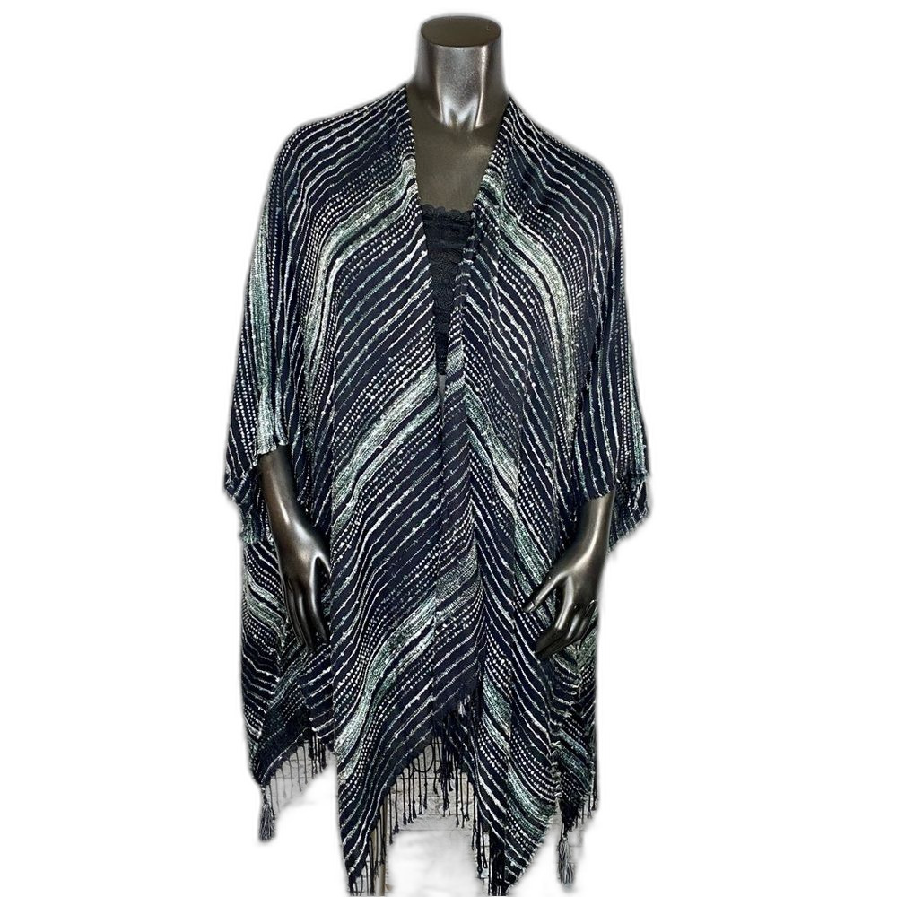 Mixit Fringed Poncho Boho Revival Festival Lightweight NWOT One Size Fits Most